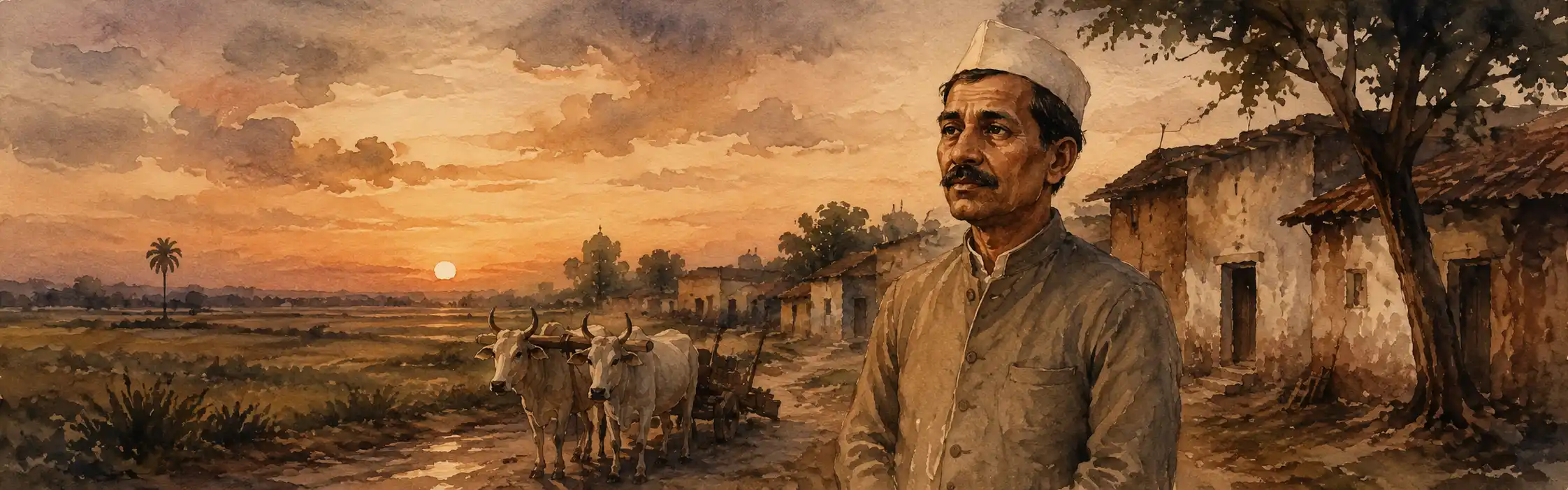 मुंशी प्रेमचंद का जलरंग चित्र
