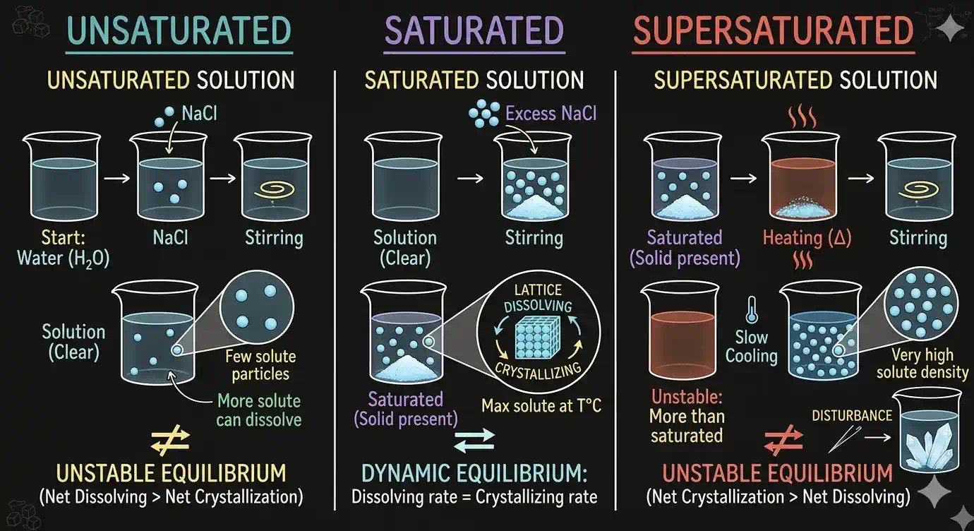 Saturated and super saturated solution