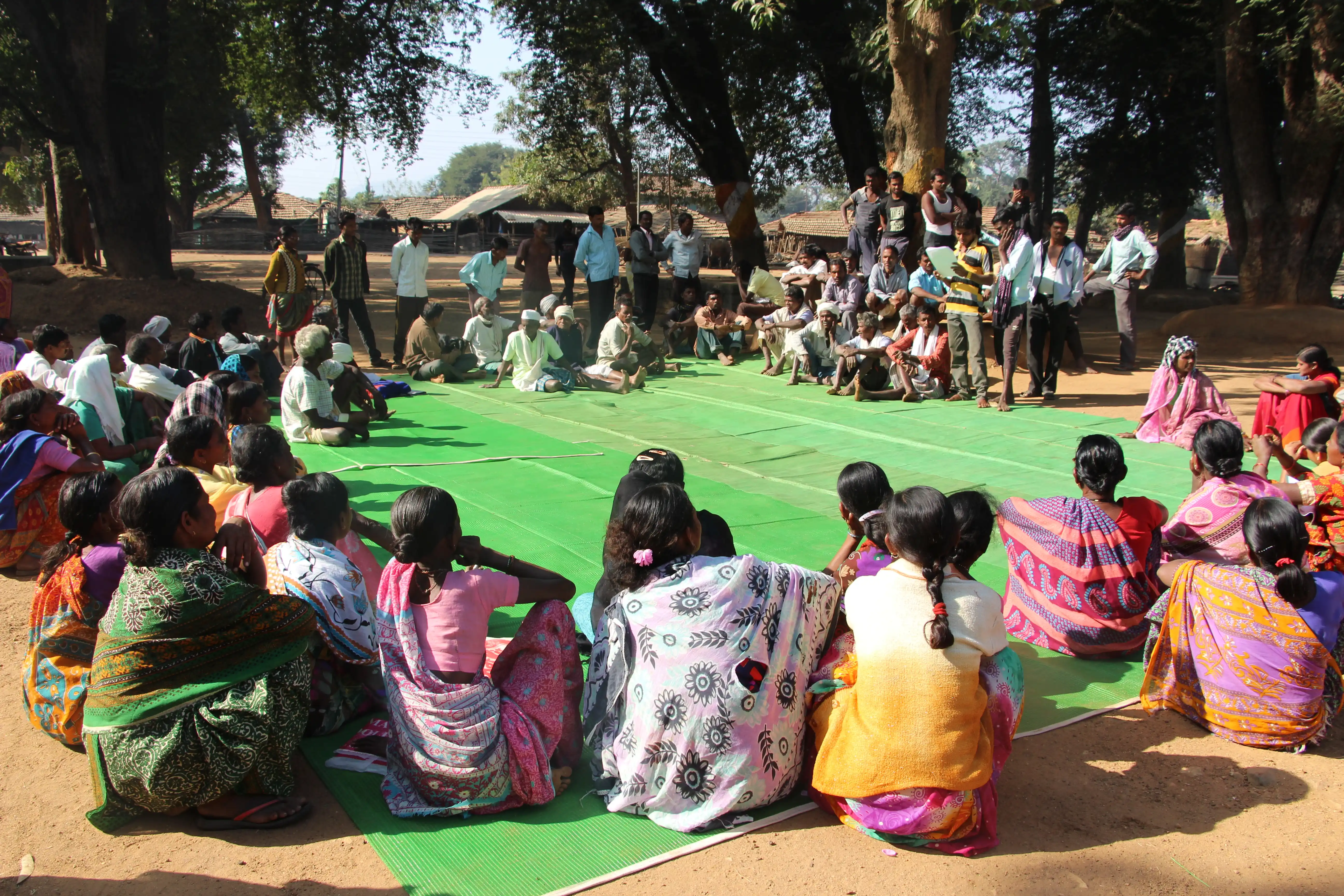 A real Gram Sabha (village assembly) meeting at Mendha Lekha, Maharashtra, India