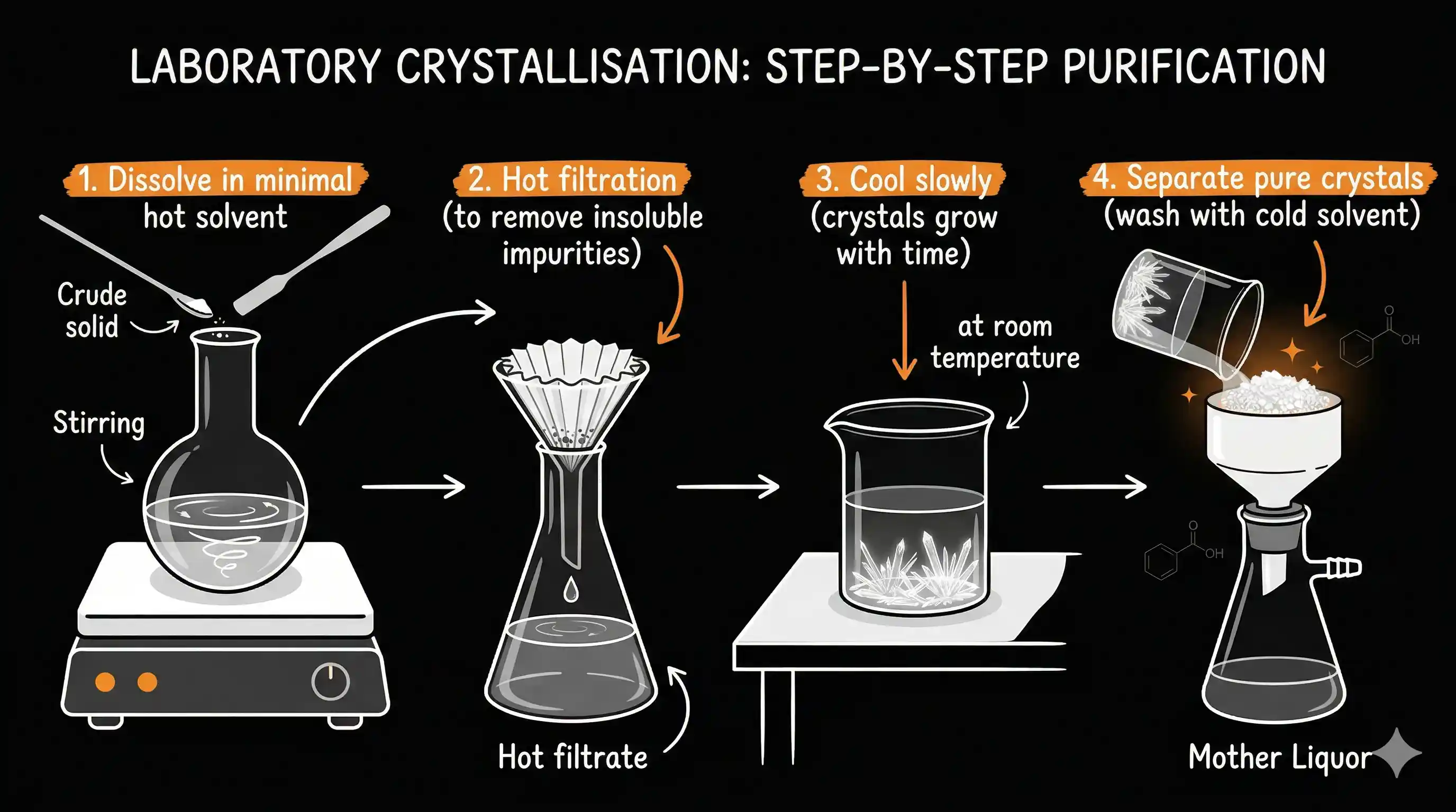 Crystallisation process diagram