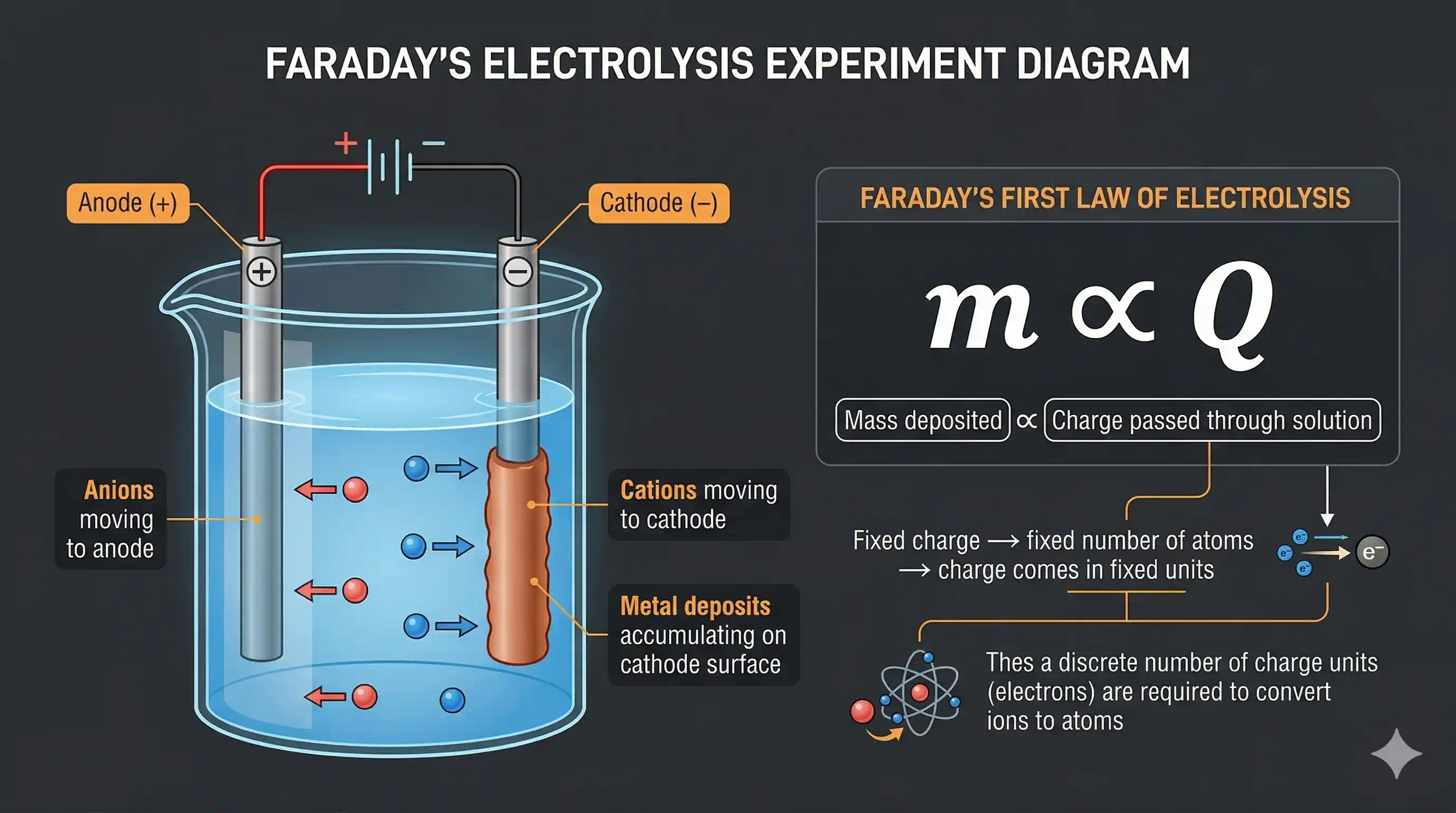Faraday's electrolysis experiment